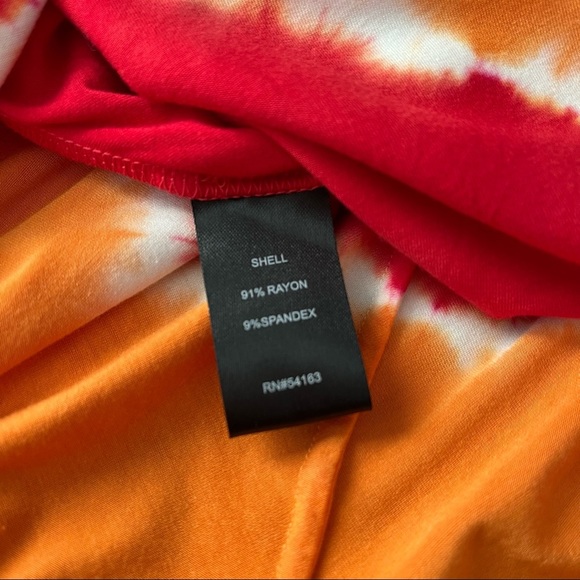 Ellen Tracy Modern Mango/Red Tie Dye Tank Summer Dress - Picture 11 of 11